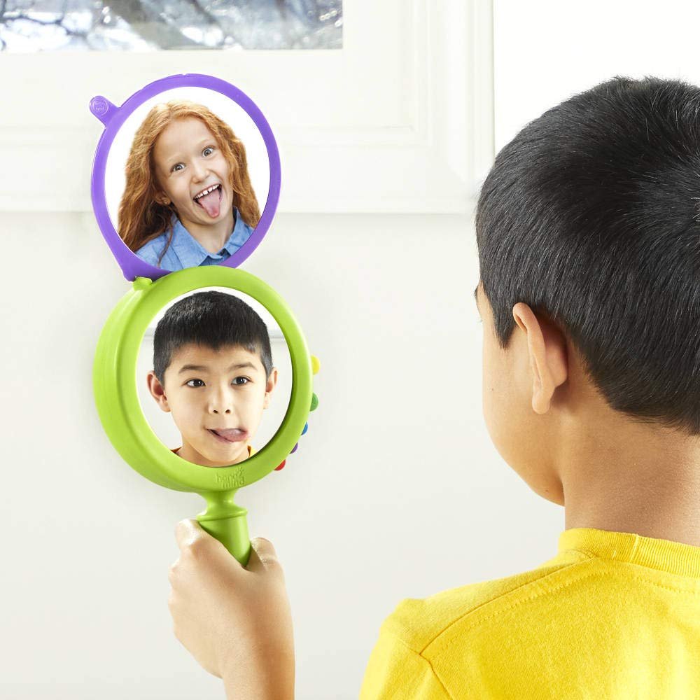hand2mind See My Feelings Mirror, Social Emotional Learning Mirror, Sensory Toys for Toddler Learning, Anxiety Relief for Kids, Mindfulness for Kids, Kindergarten Homeschool Supplies (Pack of 1)