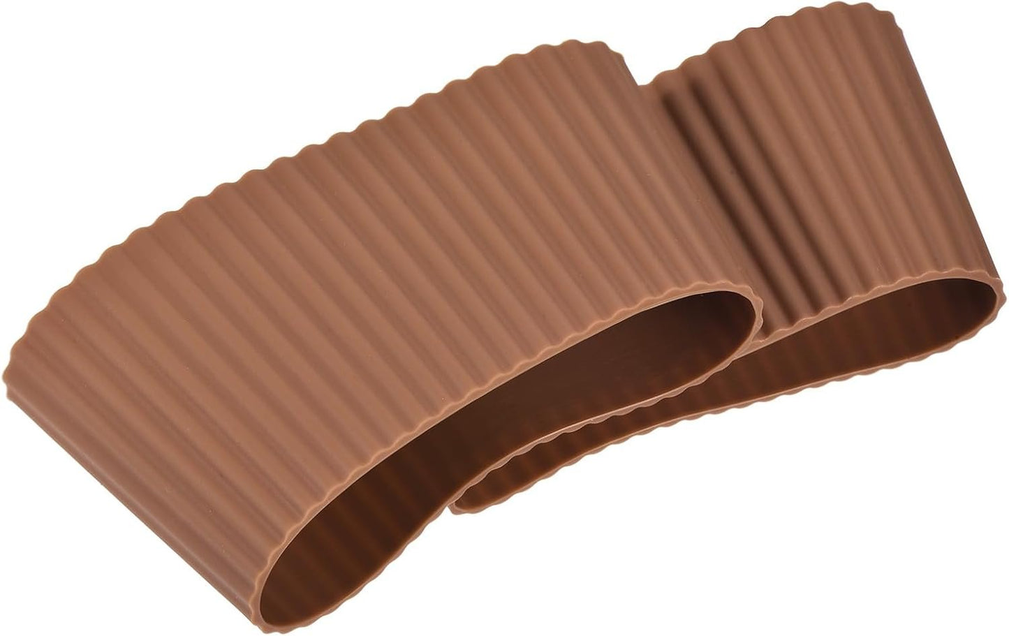GLOKUUCA Coffee Cup Sleeves - 2 Packs Non-Slip Protective Covers Fits for Cups and Water Bottles - Silicone Heat-Resistant Cover - Brown