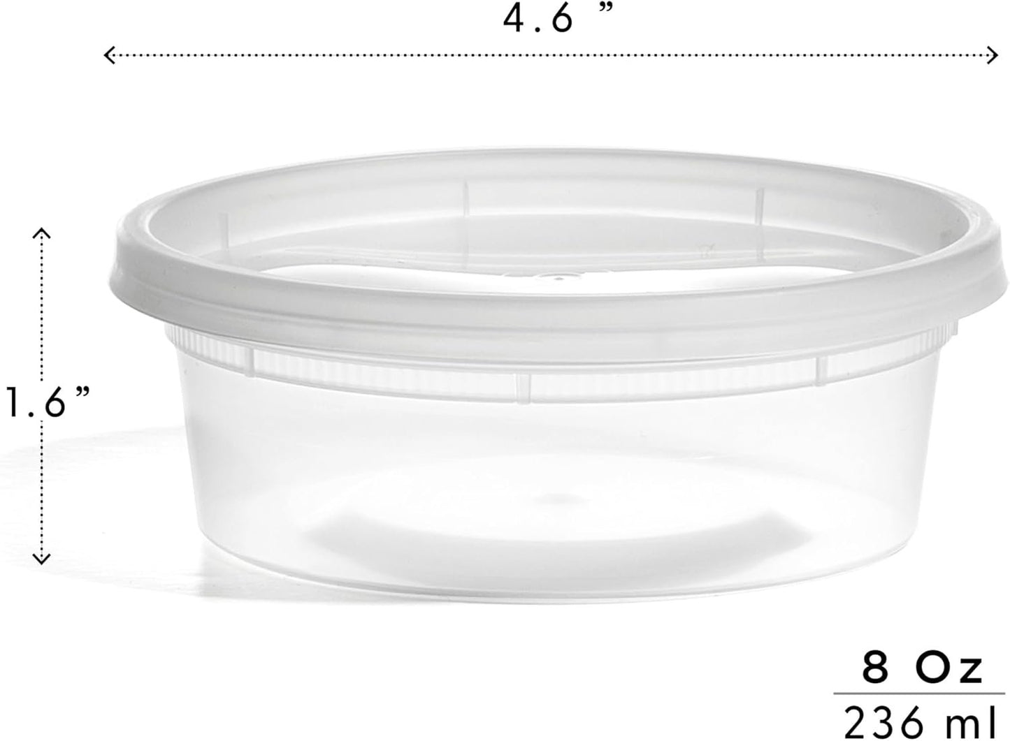 BINO | 8 Oz Deli Containers with Lids - 20 Pack | Food Storage Containers with lids | Freezer Safe, Microwaveable Plastic Containers with Lids for Meal Prep, Leftovers, Soups, Salads Takeout Catering