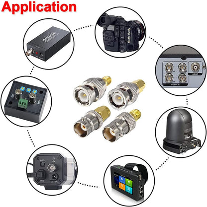 YILIANDUO 4 Pieces BNC RF Adapter Kit SMA Male/Female to BNC Male/Female Adapter for SDR Ham Radio Handheld Bidirectional Electronic CCTV Cameras Scanner