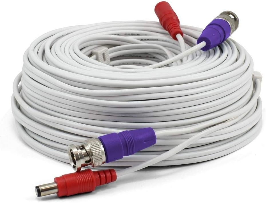Swann BNC Coaxial Cable for Security Camera CCTV System, Audio Video Extension Power Cables, UL Certified and Fire Resistant, 100ft (100 Ft / 30 M) (SWPRO-30ULCBL)