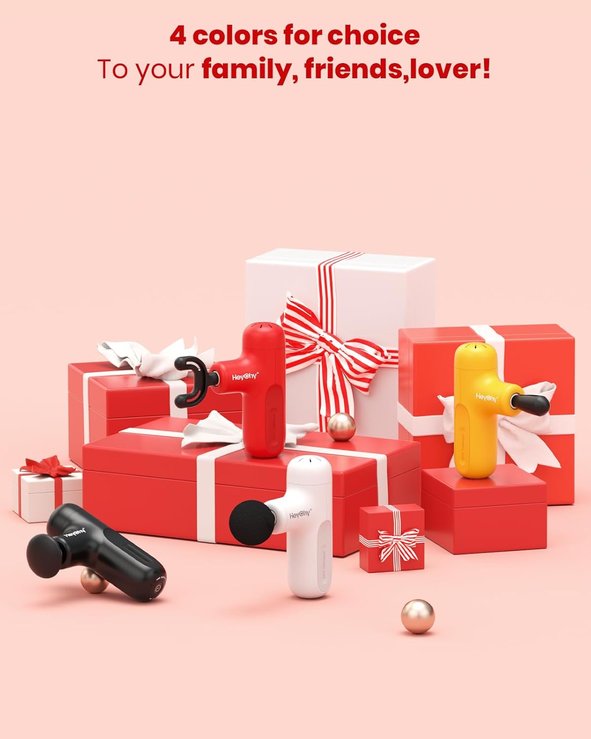 HEYCHY Super Mini Massage Gun,Deep Tissue Massager, Compact Travel Massage Gun, Full Body Recovery & Relief for Outdoors,USB Charging,5 Speeds,Gifts for Men&Women