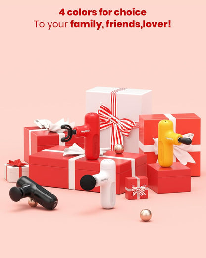 HEYCHY Super Mini Massage Gun,Deep Tissue Massager, Compact Travel Massage Gun, Full Body Recovery & Relief for Outdoors,USB Charging,5 Speeds,Gifts for Men&Women