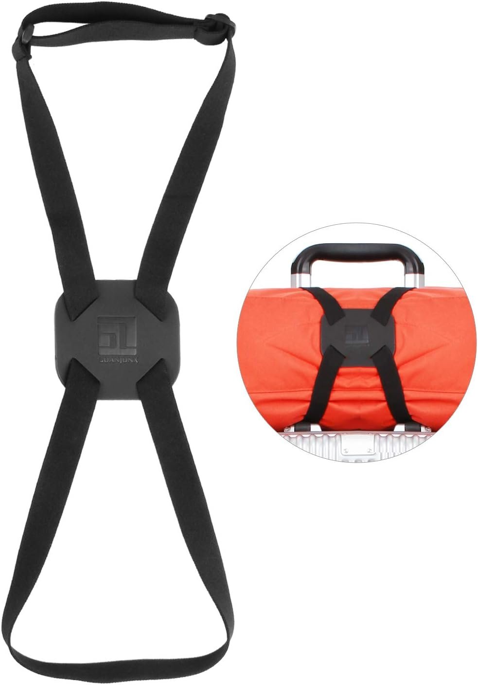 Luggage Straps Bag Bungees for Add a Bag Easy to Travel Suitcase Elastic Strap Belt, Black, M-Black