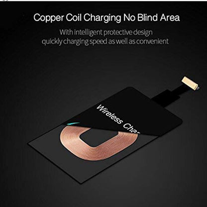 Universal Qi Wireless Charging Receiver for Android Micro USB - Thin Fast Charger Coil Pad - USB Micro USB Adapter for Android Phones (B Type)