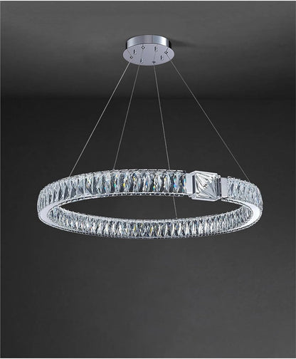 LED Chrome Magic Ring Lustre Chandelier Lighting Trend Hanging Lamps Suspension Luminaire Lampen For Living Room