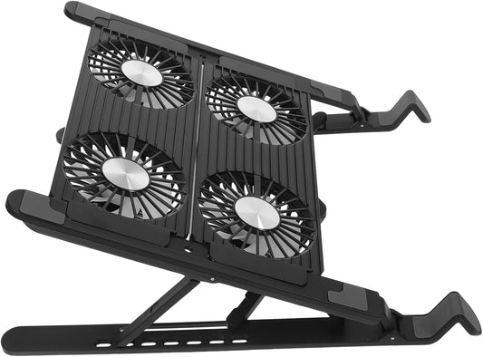 KALLORY 1 Set Adjustable Laptop Cooling Stand with USB Fan Control Multi Functional Notebook Cooler Pad for Comfortable Usage and Efficient Heat Reduction Design for Long Hours of Work