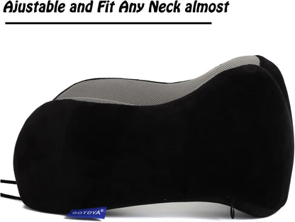 GOTDYA Travel Pillow,Travel Neck Pillows for Sleeping,100% Pure Memory Foam Soft Comfort & Support Pillow for Airplane/Car/Office&Home Rest Use-Black