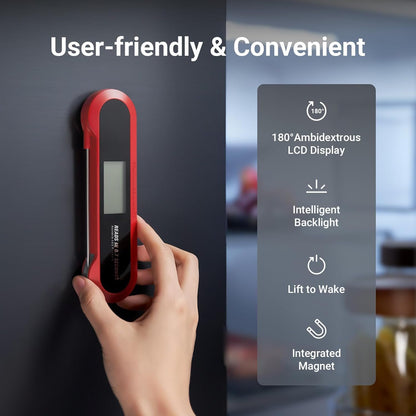 ThermoMaven F1 Meat Thermometer Digital for Cooking, 3X Faster 0.5s Instant Read Probe with High Accuracy, IP67 Waterproof Food Thermometer with Ambidextrous Backlit for Kitchen, Grilling, BBQ, Smoker