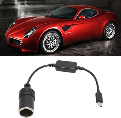 Cigarette Lighter Socket Cable Adapter, 5V USB C Male to 12V Converter Female Power Adapter for Car Cigarette Lighter for Car Electronic Accessories