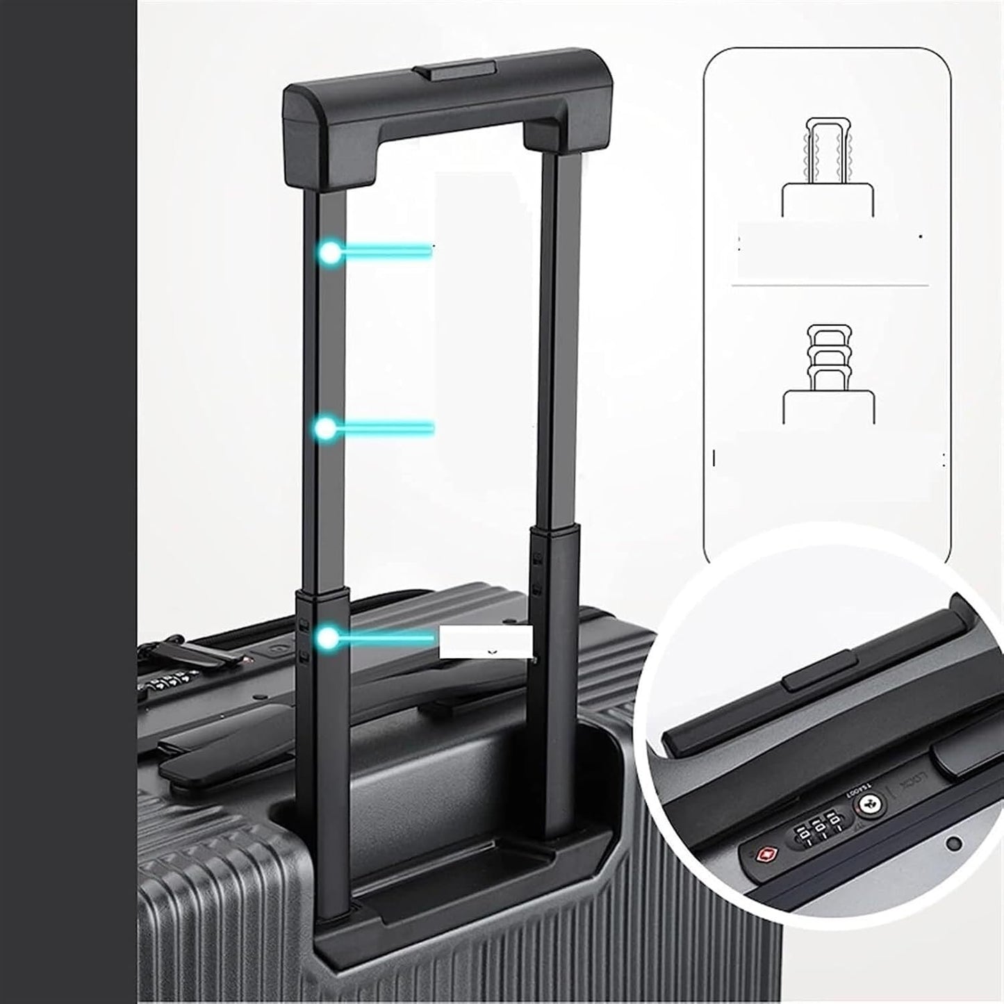 Luggage Suitcases for Travelling Suitcases with Wheels Front Opening Carry On Luggage Security Combination Lock Boarding Spinner Wheels Luggage (Color : B, Size : 18in)