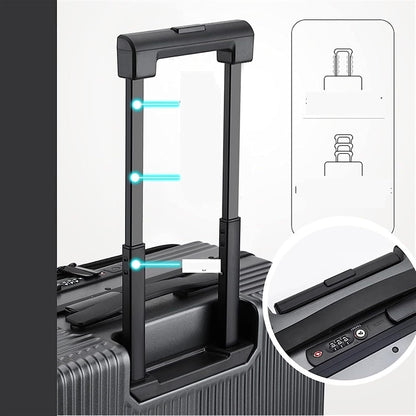 Luggage Suitcases for Travelling Suitcases with Wheels Front Opening Carry On Luggage Security Combination Lock Boarding Spinner Wheels Luggage (Color : B, Size : 18in)