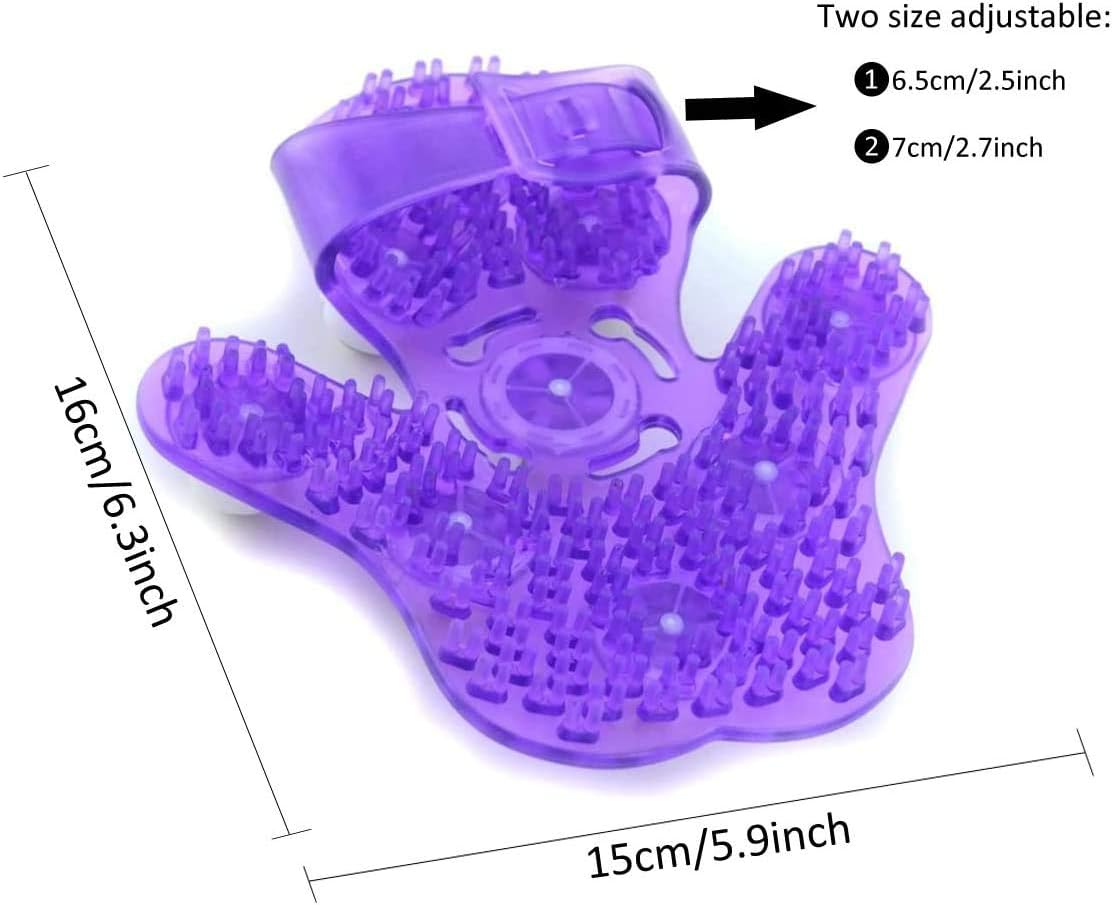 Deep Tissue Massage Roller Glove for Neck, Chest, Foot, Hamstrings, Thighs, and Full Body Care 9 360-degree-roller Metal Roller Ball Beauty Body Care (Purple)