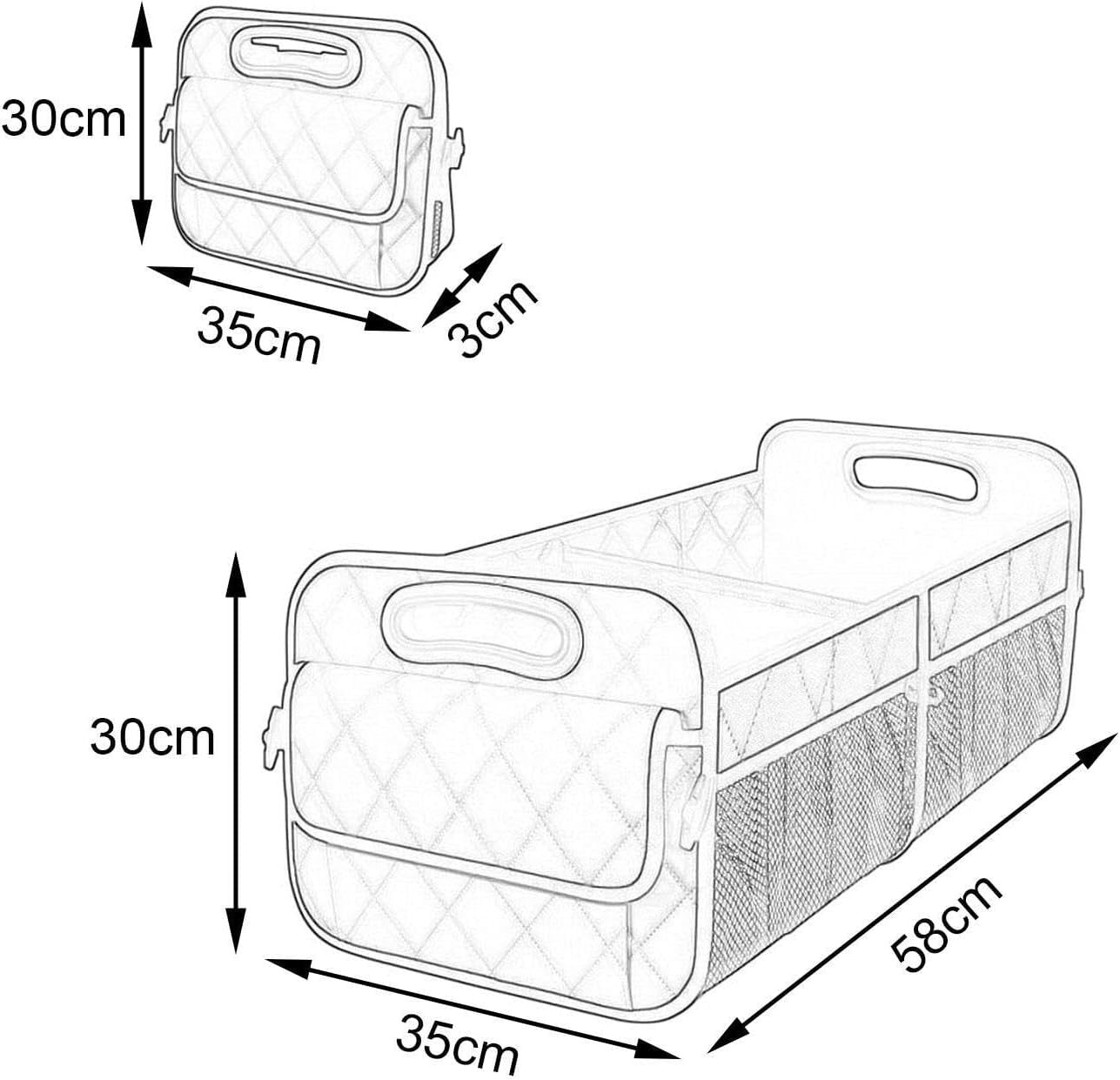 Deevoka Car Trunk Storage Box Vehicle Boot Organiser Auto Rear Compartment Organizer, White