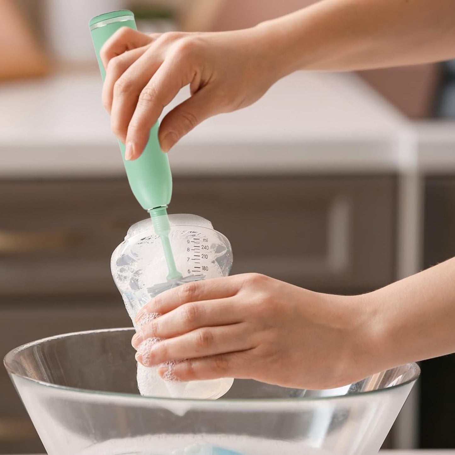Electric Bottle Cleaner Brush, Waterproof Rechargeable Cleaning Brushes for Baby Bottles, Pump Parts, Teapots, Electric Cup Cleaners Tool, Efficient MultiSurface Scrubber