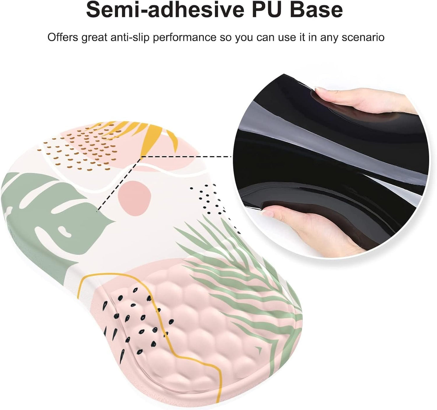 iCasso Mouse Pad with Wrist Support,Wrist Rest,Ergonomic Mouse Pad,Pain Relief Keyboard Wrist Rest, Comfortable Memory Foam Mousepad with Non-Slip PU Base Mouse Pads for Desk Computer Keyboard Home Office