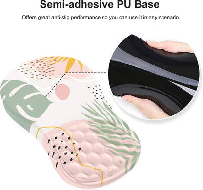 iCasso Mouse Pad with Wrist Support,Wrist Rest,Ergonomic Mouse Pad,Pain Relief Keyboard Wrist Rest, Comfortable Memory Foam Mousepad with Non-Slip PU Base Mouse Pads for Desk Computer Keyboard Home Office