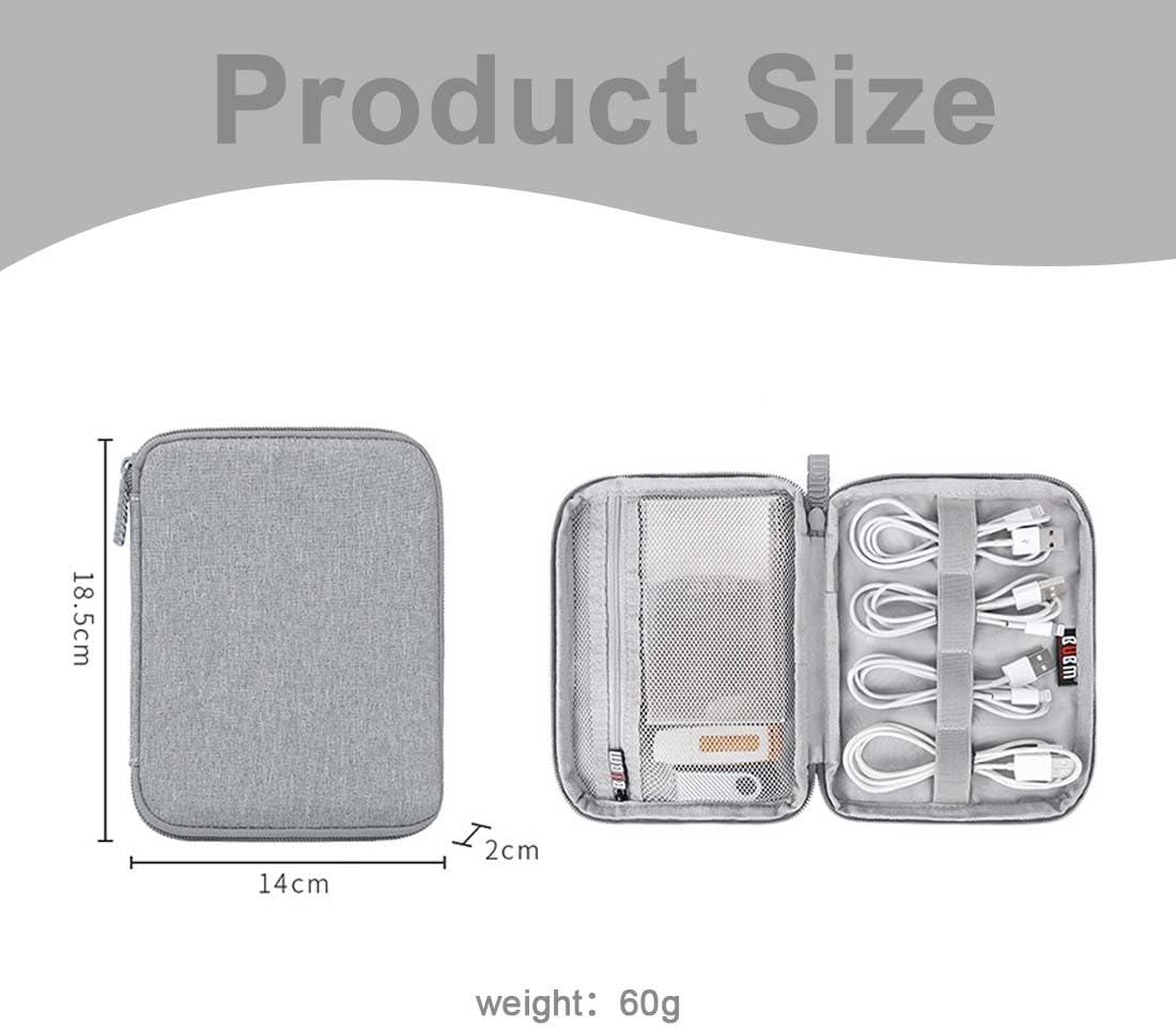 EYVRPAU 1 x Electronics Bag, Travel Bag, Moisture-proof Storage Bag, Portable Storage Bag Holds Hard Drive, Cable, Charger, USB, SD Card and Other Accessories (Black)