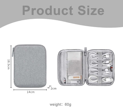 EYVRPAU 1 x Electronics Bag, Travel Bag, Moisture-proof Storage Bag, Portable Storage Bag Holds Hard Drive, Cable, Charger, USB, SD Card and Other Accessories (Black)