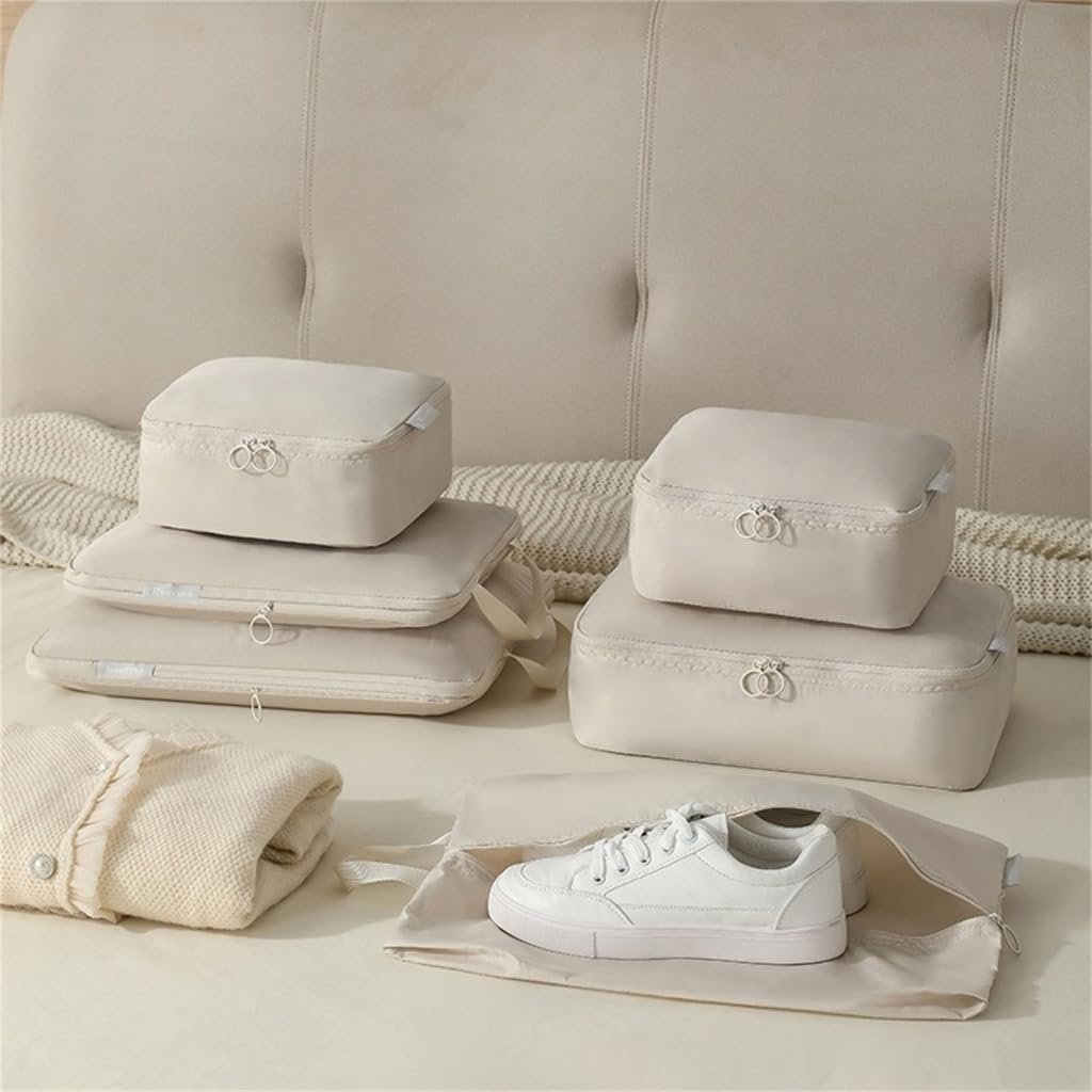 Vdaxvme 6Pcs Convenient Luggage Organizers Set Practical Nylon Packing Cubes Bags Efficient Luggage Organization Pouches