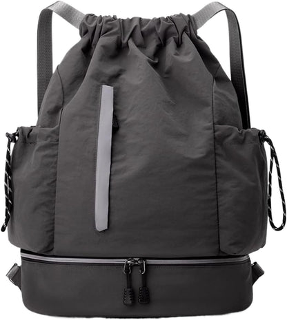 Generico Drawstring Sports Bag Large Capacity, Waterproof Gym Sackpack Travel Backpack, Lightweight Fitness Daypack for Basketball Football Picnic Hiking Outdoor Activities Carrying