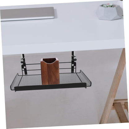 BELLIFFY Office Under Desk Storage Organizer Mesh Design Storage Rack for Document Magazine Organization for Home Office Use