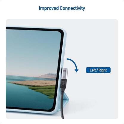 Cable Matters 2-Pack 40Gbps Flat Right Angle USB C Adapter with 240W PD (90 Degree USB C Adapter) in Black - Thunderbolt 4, USB4, Thunderbolt 3 Port Compatible with iPad Pro, iPhone 15, Steam Deck