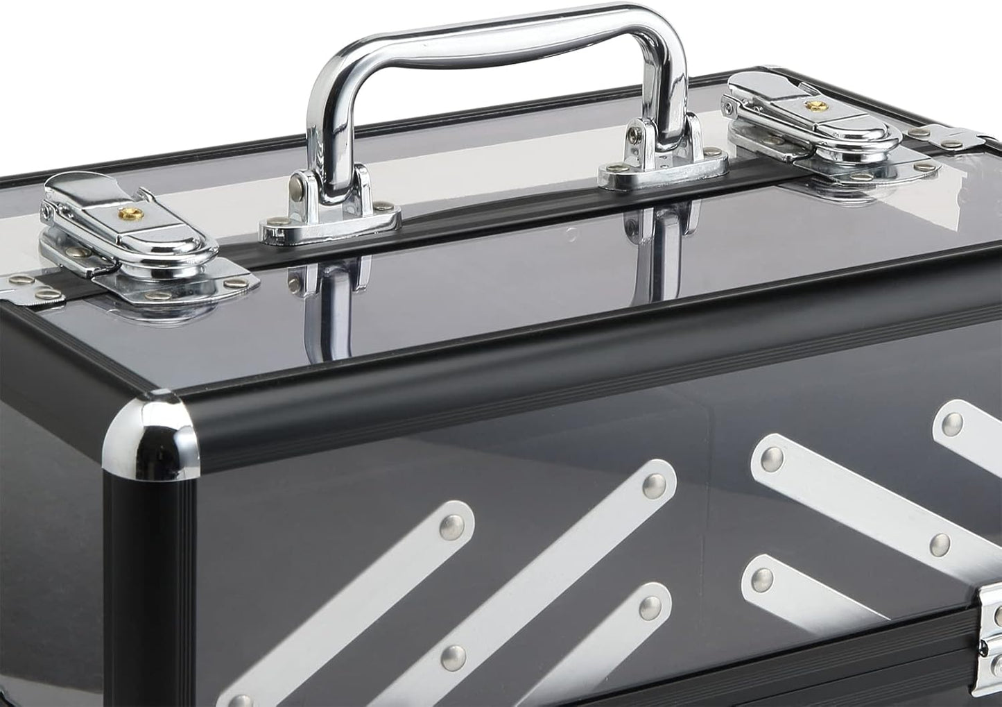 HOMCOM Professional Travel Makeup Case, Makeup Case with Removable Trays and Lock, for Women's Travel Makeup Beauty Case, 30 x 18.5 x 22 cm, Black