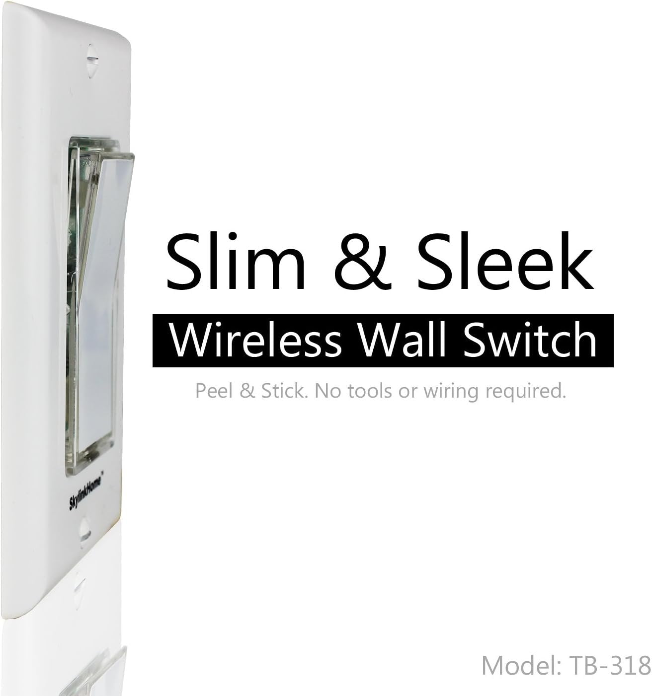 SkylinkHome SK-8 Wireless DIY 3-Way On Off Anywhere Lighting Home Automation Control Smart Wall Switch Set - No Neutral Wire Required