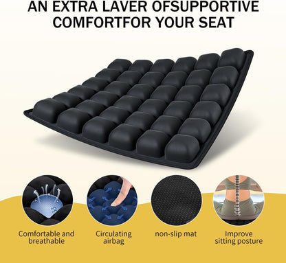 Travel Cushion,Portable Travel Cushion,3D Air Cell Seat Cushion,with 36 Air Bags,for Pressure Relief,Tailbone Protection,Suitable for Airplanes,Wheelchairs,Car Sets,Office Chairs