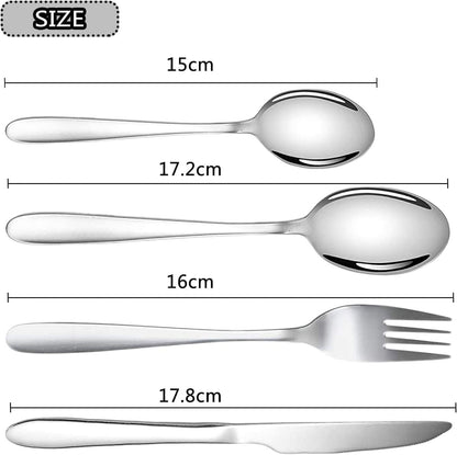Portable Cutlery Set, Stainless Steel Flatware with Pouch Bag Camping Utensil Set for Outdoor Travel Picnic Office School Camping (Black)