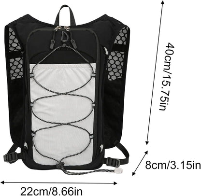 Running Backpack, Reflective Hydration Vest, Breathable Adjustable Sports Bag with 15L Water Bladder, Lightweight Outdoor Gear for Trekking Workout Riding Camping Fishing Travel