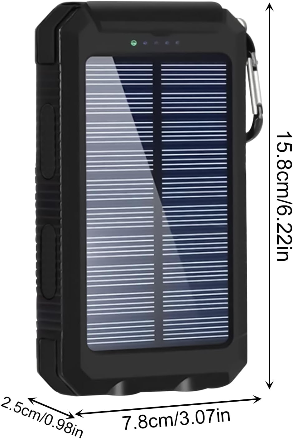 Solar po-wer Bank 20000mah, Waterproof Solar Charger with Flashlight + Compass, Portable Charger with 2 USB Ports Fast Charging Outdoor for Smartphones Tablets and More