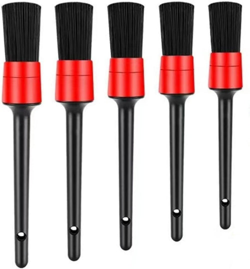 5 Piece Car Detail Brush Interior Cleaning Set Comes with 5 Different Sizes of Soft, Detail Cleaning Brushes for Cleaning The Interior and Exterior of Your car, Dashboard, Engine, Seats
