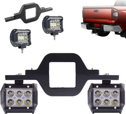 REALOKMAN Reverse Lights Rear Light Bar, Light Bars for Trucks, 2 PCS 4 inch 18w/60w/72w LED Pods with 11 inch Tow Hitch Mounting Brackets Backup Reverse for Pickup ATV SUV Truck Trailer Boat(18W)