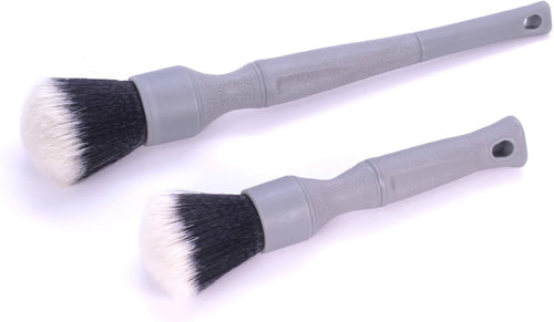 Detail Factory - TriGrip Ultra-Soft Detailing Brush Set - Scratch-Free Cleaning for Exterior, Interior Panels, Emblems, Badges, Gauges, Infotainment Screen - Grey
