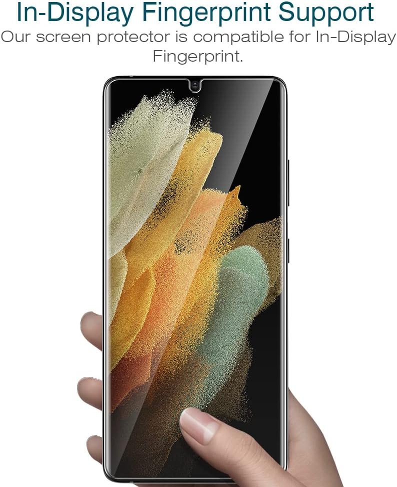 LK 3 Pack Screen Protector for Samsung Galaxy S21 Ultra, Self-Healing TPU Film, Anti-Scratch, No Bubble, Touch Sensitive, Support In-Display Fingerprint Scanner, Alignment Tool Included