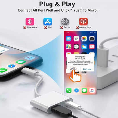 Lightning to HDMI Digital AV Adapter for iPhone,[Apple MFi Certified] 1080P Video & Audio Sync Screen AV Converter with Charging Port Compatible for iPhone 14/13/12/11/XS/Pad to HDTV/Projector/Monitor