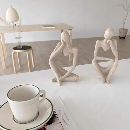 zyxqq Thinker Sculptures Home Decor, Resin Thinker Statue Set of 3 Abstract Art Sculpture Modern Thinker Collectible Figurines for Bookshelf Desktop Office Shelf Figurine Decoration