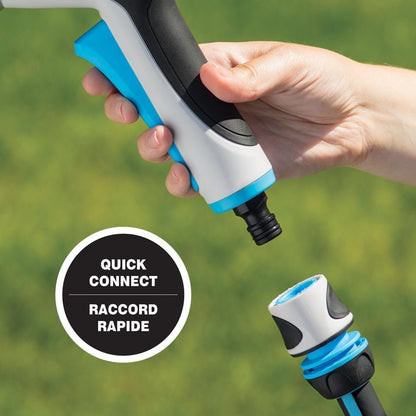 PRO Flow Jet Spray Gun – Adjustable Nozzle from Mist to Jet, Thumb Flow Control, Quick Connect with Waterstop, Non-Slip Grip – Ideal for Cleaning & Watering