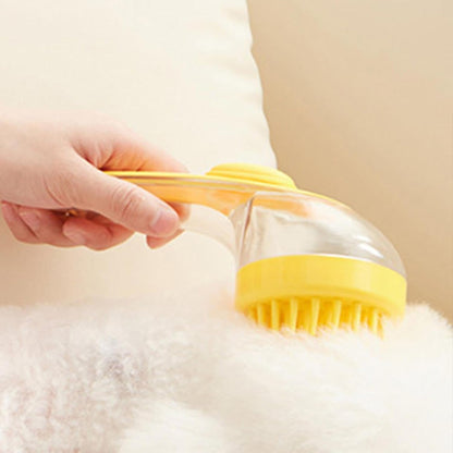Dog Bath Brush - Soft Silicone Bristles Long Handle Puppy Bath Brush with Soap Dispenser,Multi-function Dog Shampoo Scrubber Pet Grooming Brush for Bathing