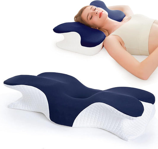 Cervical Pillow for Neck, Memory Foam Pillow for Neck Pain Relief, Ergonomic Side Sleeper Pillow for Sleeping, Orthopedic Memory Foam Pillows, for Support Shoulder Side Back Stomach