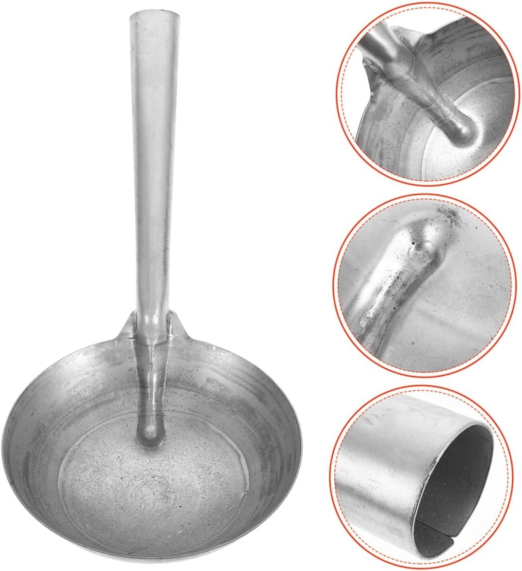 Totority Iron Ladle Spoon for Feeding and Watering Heavy Duty Horse Feed Scoop for Livestock Durable Iron