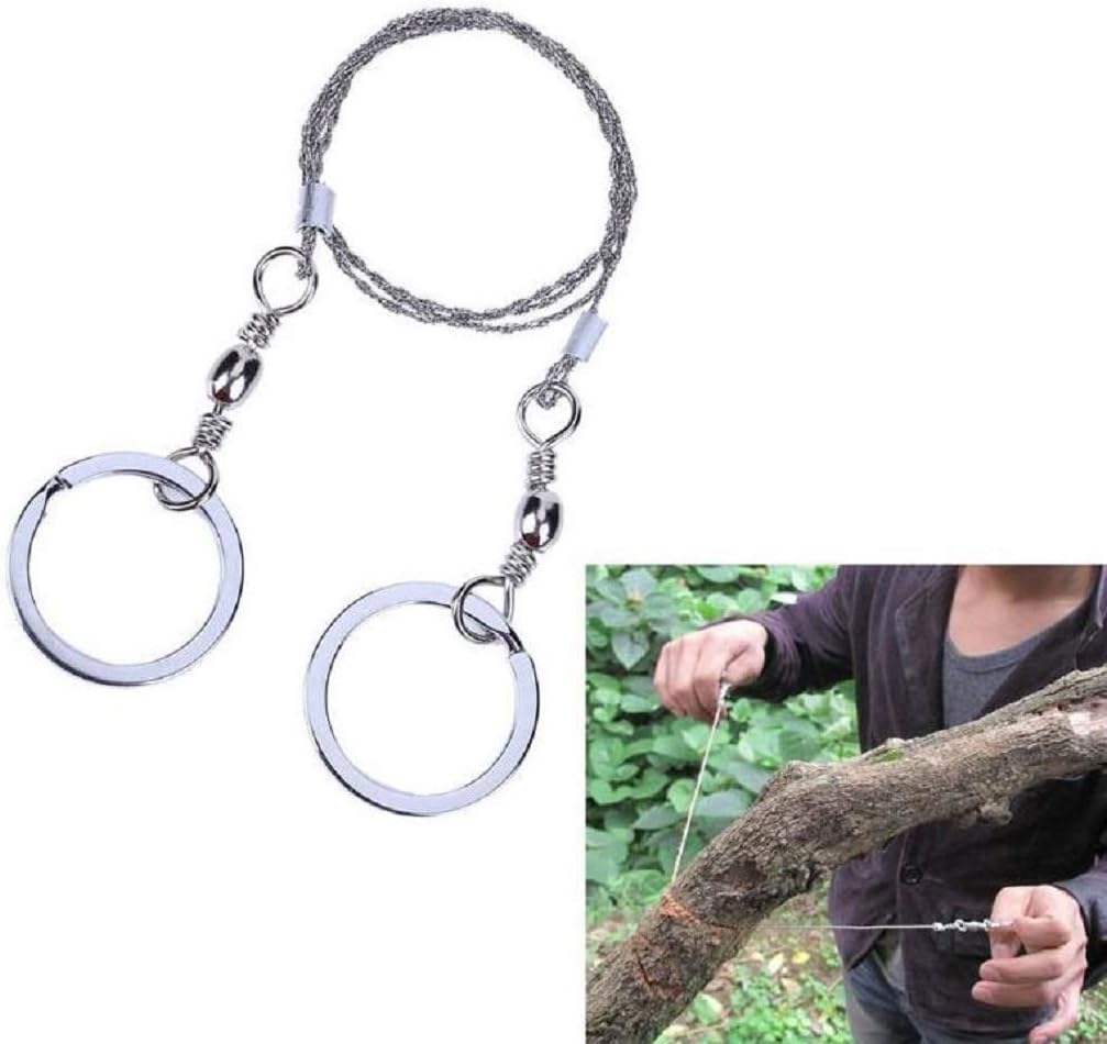 Lyka Distribution 3 Pack Wire Saw Survival I Stainless Steel Pocket Chainsaw Backpacking Gear I 22 Inch Light Weight Cable Cutting String I Emergency Camping Chainsaw Rope Kit for Cutting Trees & Wood