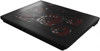 Mars Gaming MNBC2 Cooling Base for Gaming Laptops up to 17.35 inches (5 Ultra-Silent Fans, Red LED, 2 x USB 2.0), Black and Red