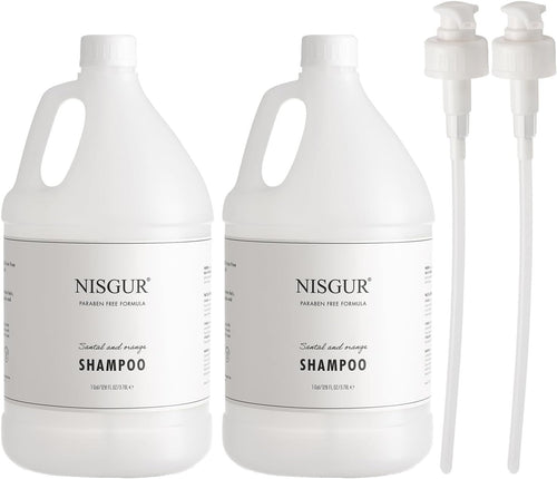Hotel Shampoo Gallon Size 1 Gallon Each Total 2 Gallon Jugs with Extra Pump Dispenser to Refill Wall-Mounted and Stand Dispenser Hotel Toiletries Bulk