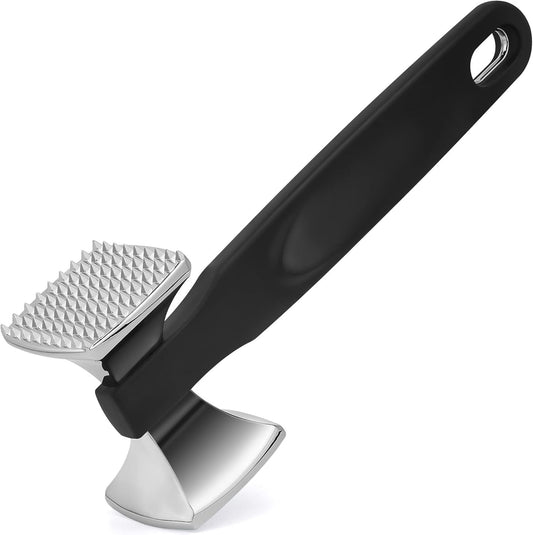 Urbanstrive Premium Heavy Duty Meat Tenderizer Hammer, Stainless Steel Meat Mallet Tenderizer, Dual-Sided Meat Hammer Tenderizer, Meat Pounder Kitchen Mallet for Beef, Chicken Pounder, Black