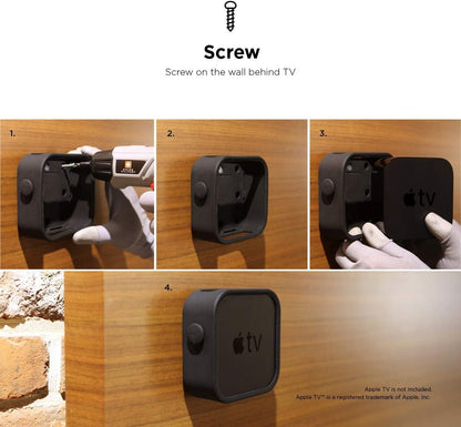 elago Apple TV Mount - Easy Installation : Magnet/Screw/Strap, Premium Silicone - Compatible with Apple TV 4K (2021) / HD and All Models [Not Compatible with Apple TV (2022)]