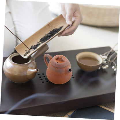 OFFSCH Handmade Gourd Shaped Tea Pot Traditional Chinese Style Coarse Pottery Tea for Decor