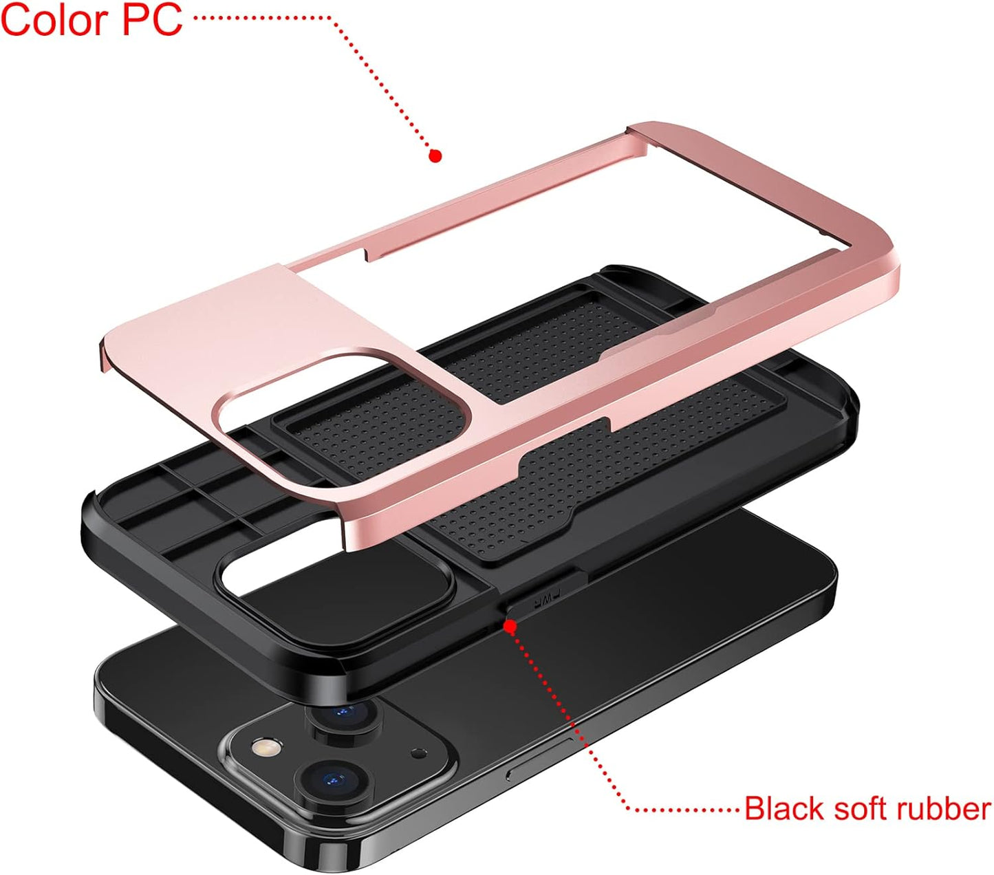 Asuwish Phone Case for iPhone 11 6.1 with Tempered Glass Screen Protector and Credit Card Holder Wallet Cover Hard Hybrid Cell Accessories iphone11case iPhone11 i Phone11 11s XI 11R Women Men RoseGold